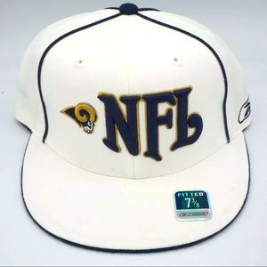 LA Rams STL Rams Fitted Baseball Hat Flat Top NWT